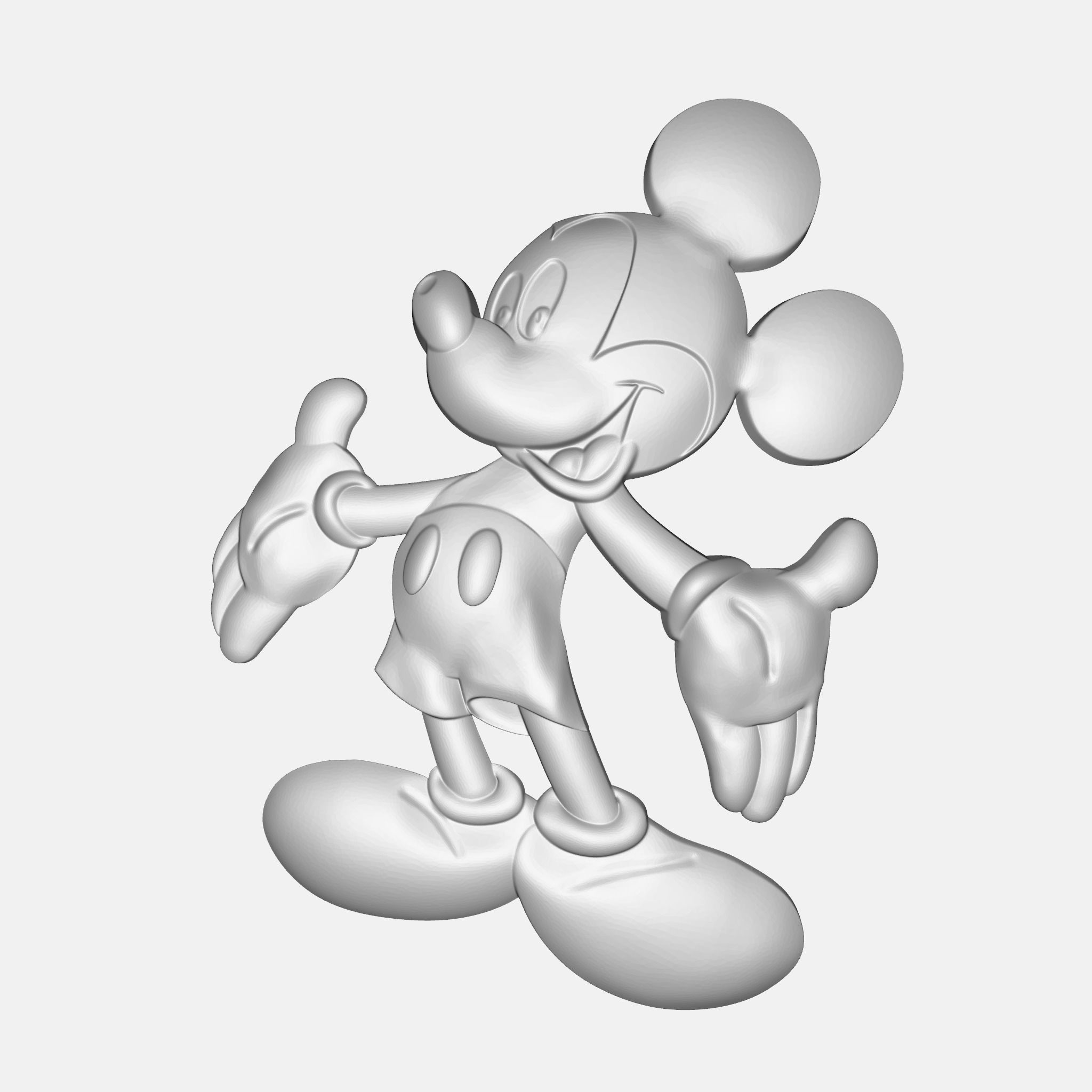 Mickey Carving Model for CNC Router 3D print model_5