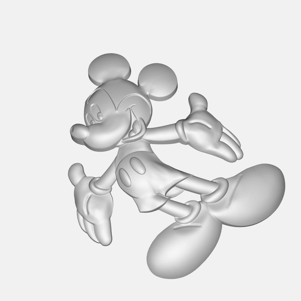 Mickey Carving Model for CNC Router 3D print model_1