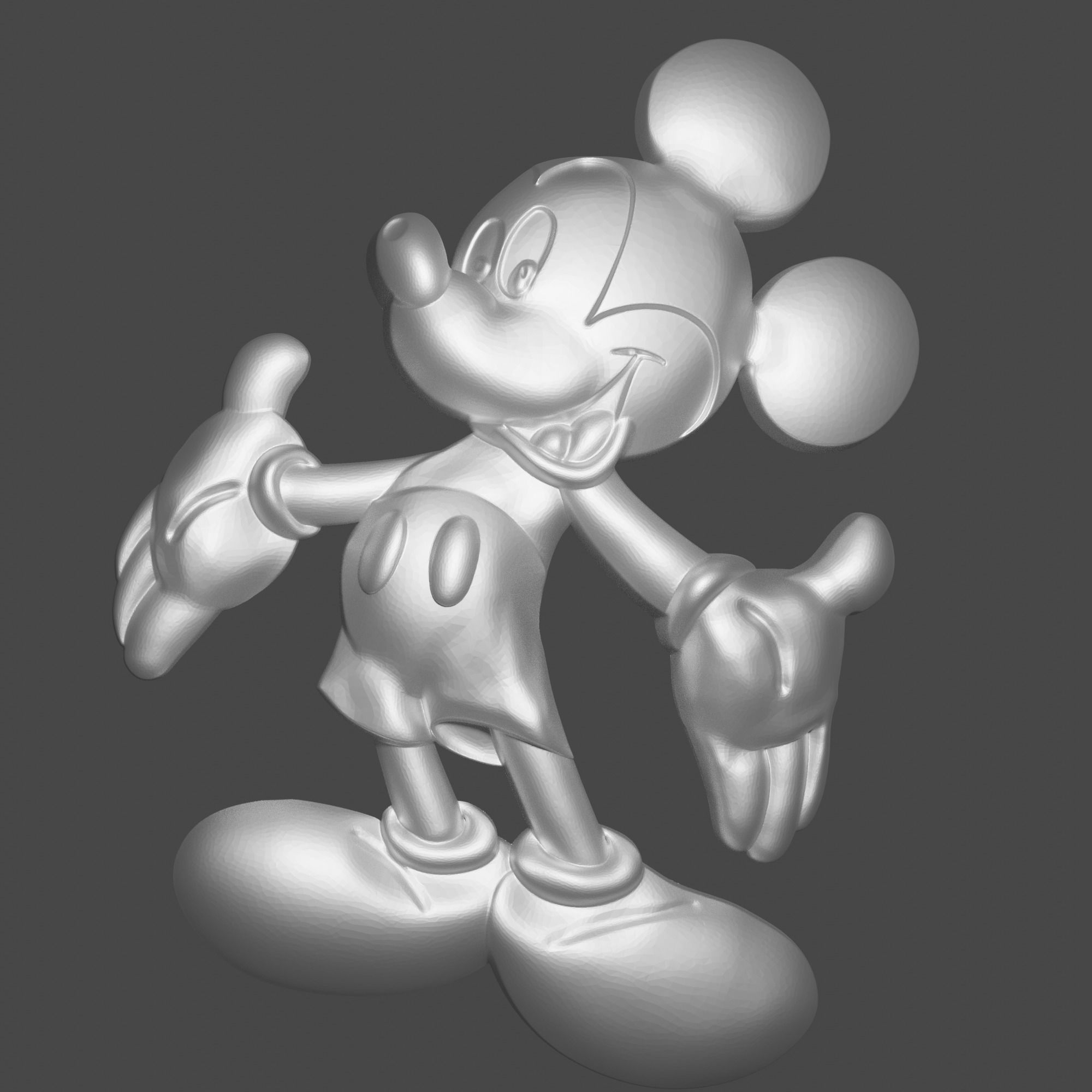 Mickey Carving Model for CNC Router 3D print model_4