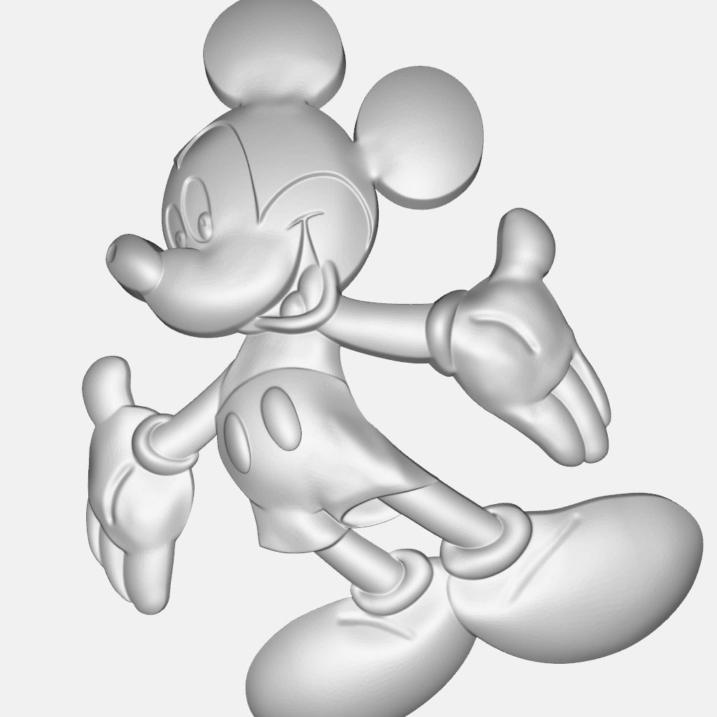 Mickey Carving Model for CNC Router 3D print model_3