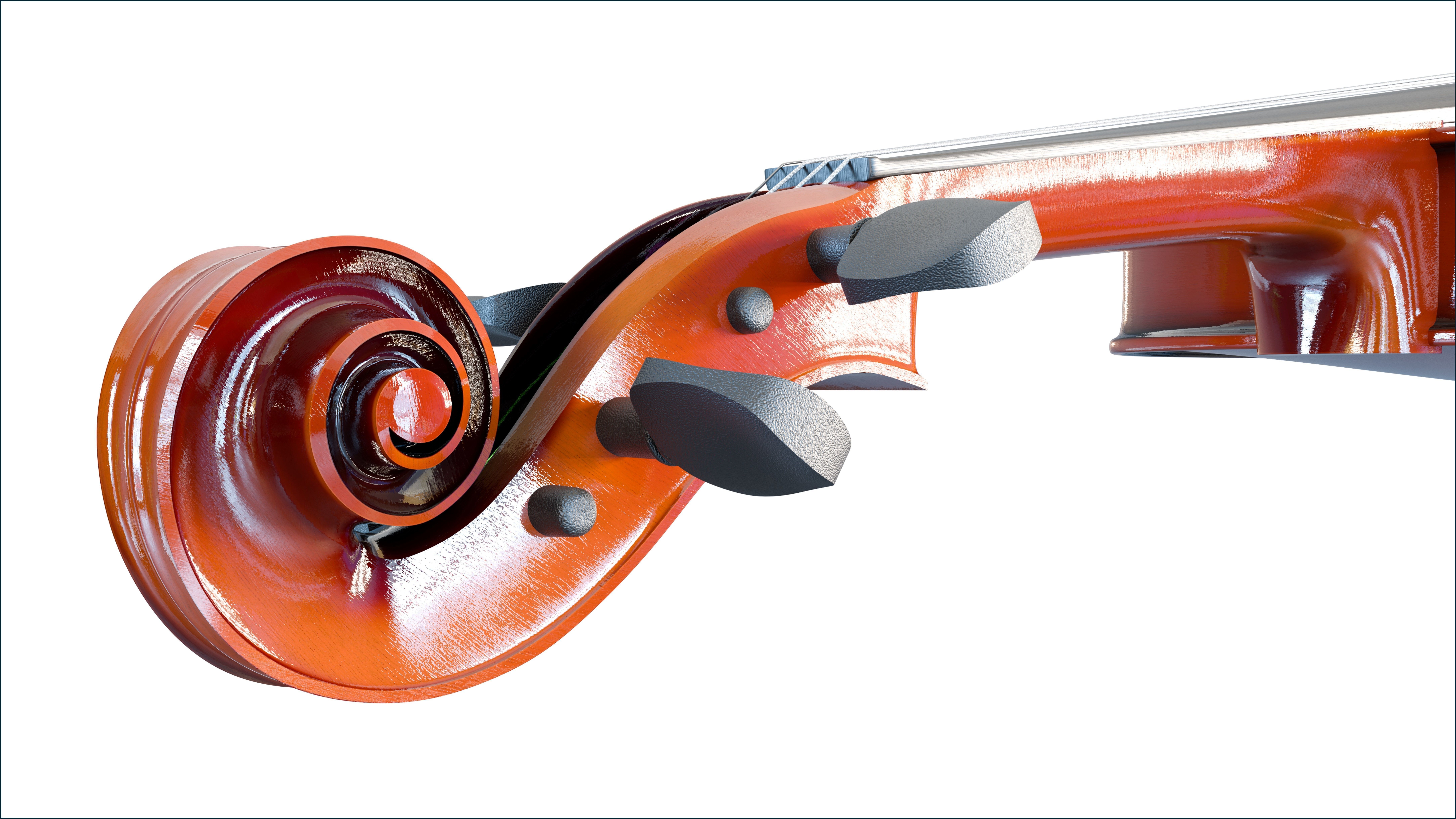 Violin and Bow Full size 3D model_3