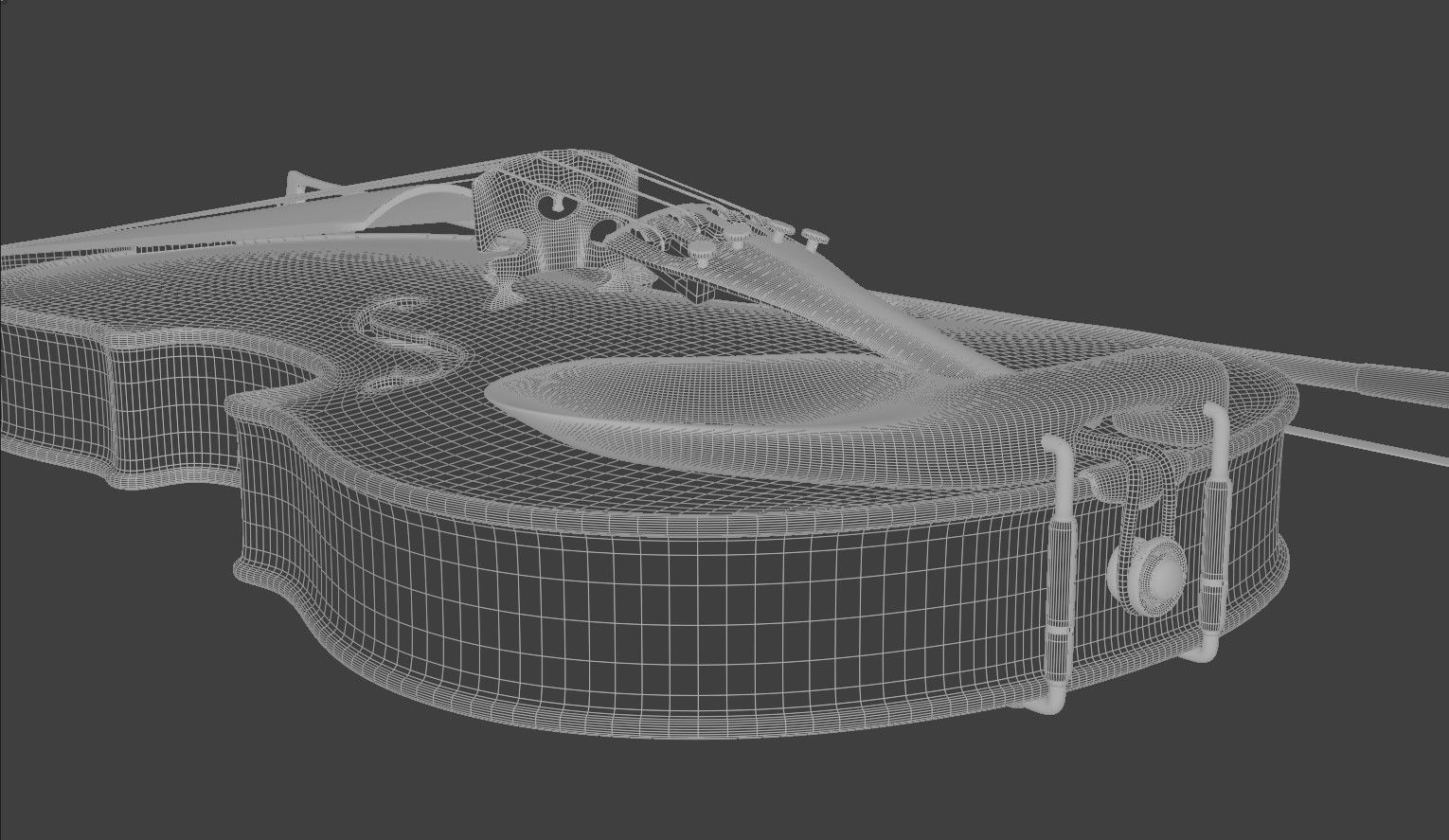 Violin and Bow Full size 3D model_8