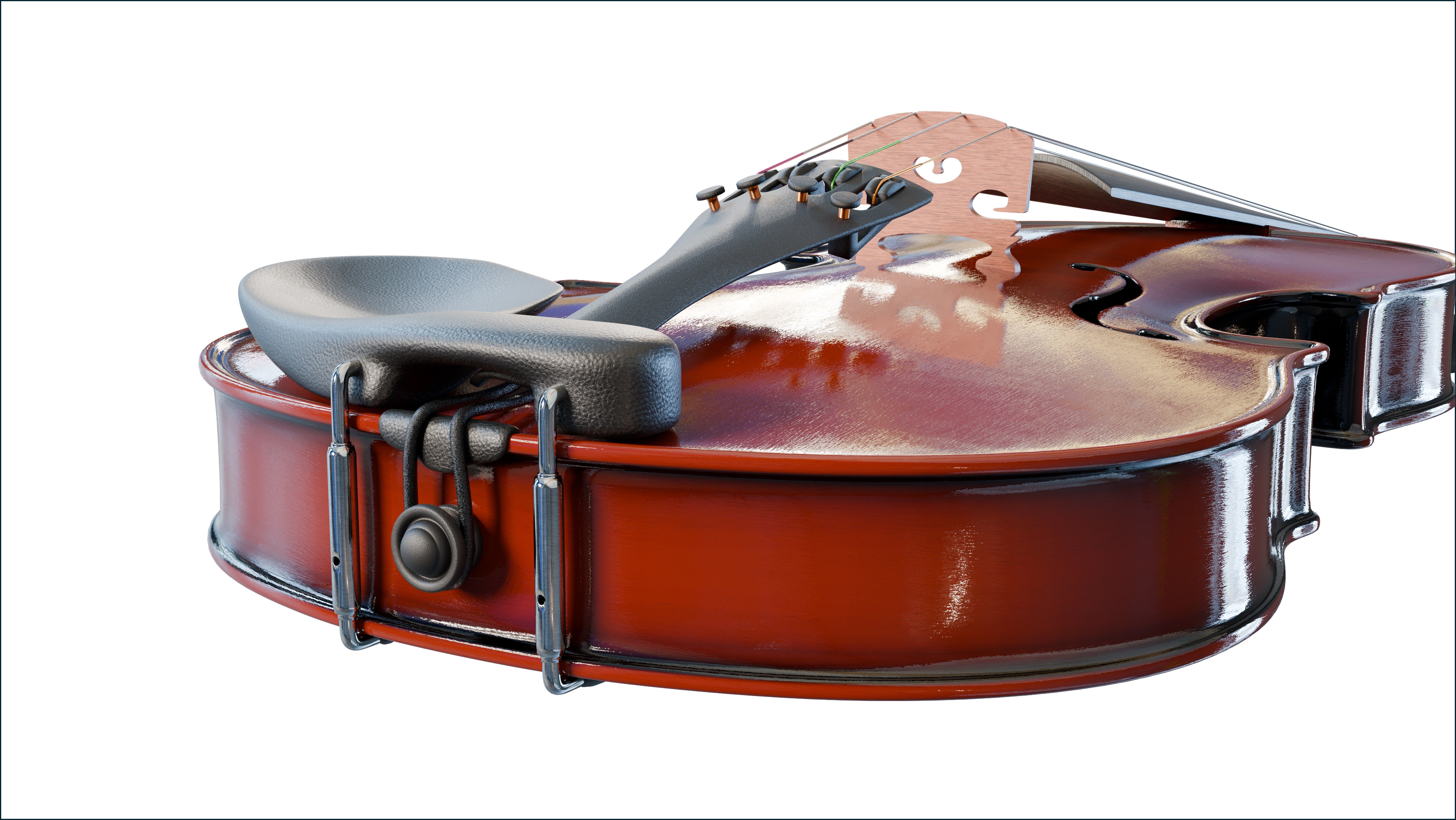Violin and Bow Full size 3D model_5