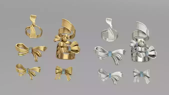 Bow tie design Half set