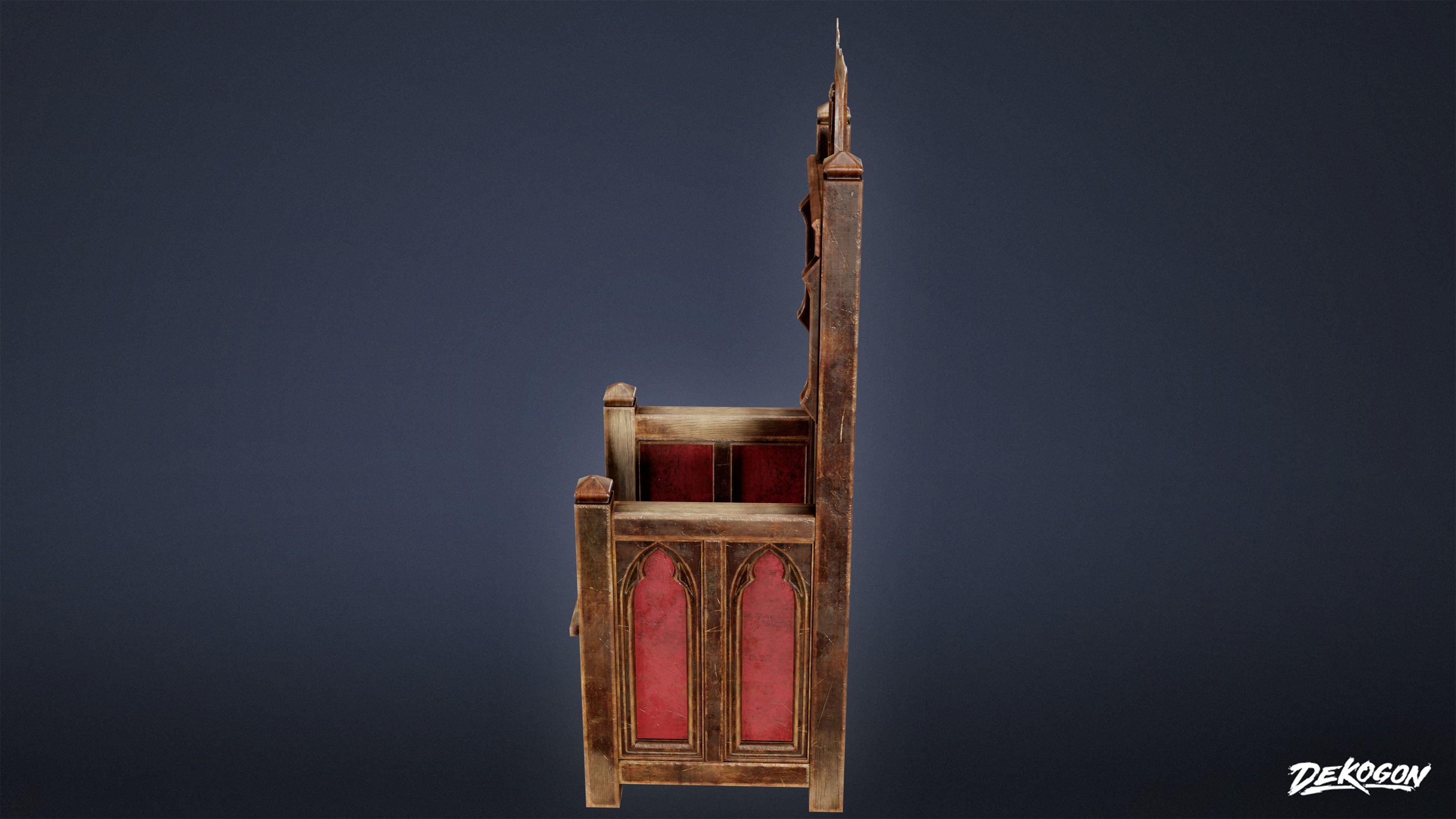 MEDIEVAL - Throne 01 - LOW POLY Low-poly 3D model_2