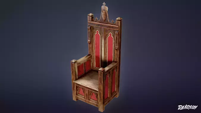MEDIEVAL - Throne 01 - LOW POLY