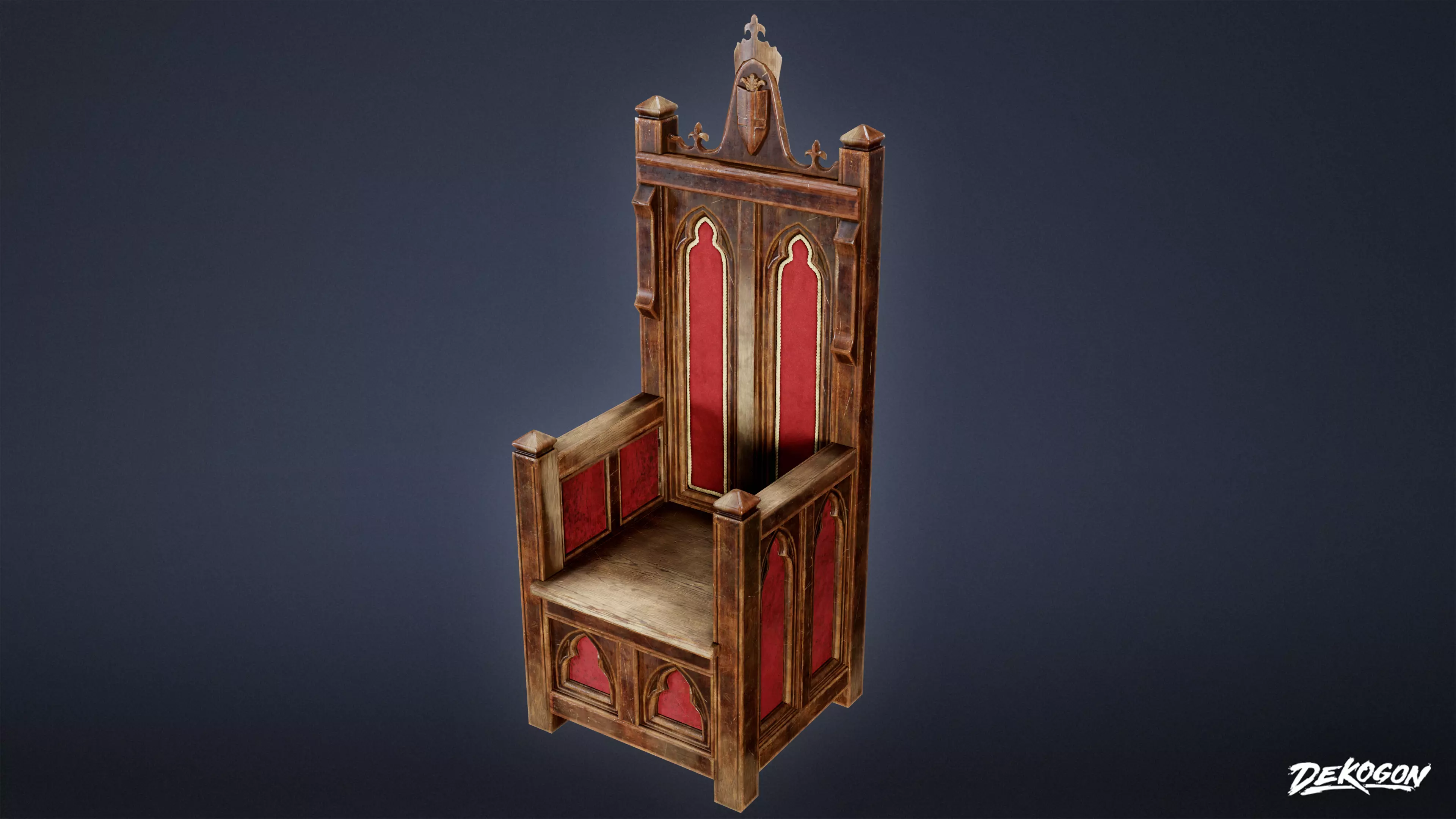 MEDIEVAL - Throne 01 - LOW POLY Low-poly 3D model_0