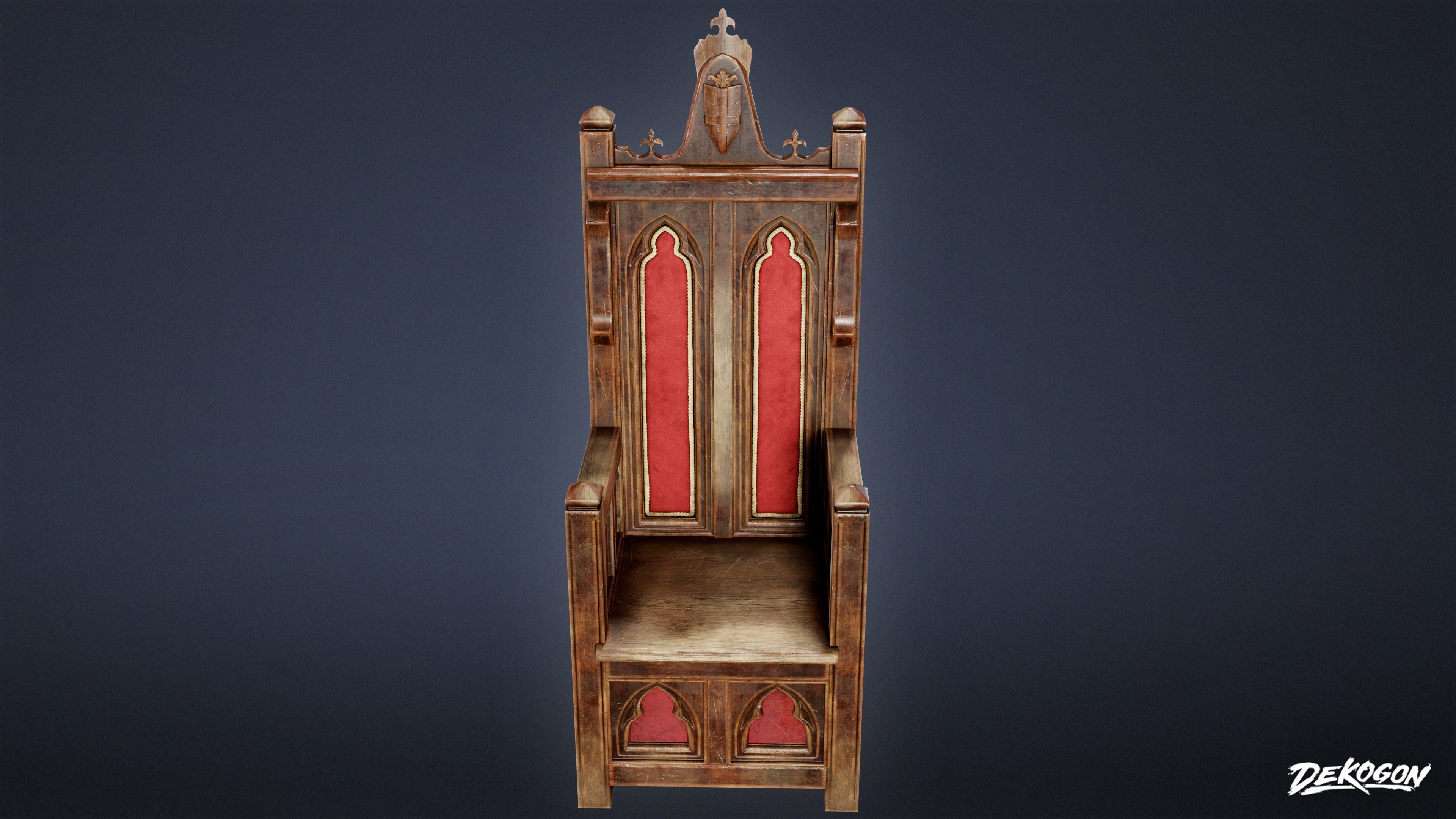 MEDIEVAL - Throne 01 - LOW POLY Low-poly 3D model_1