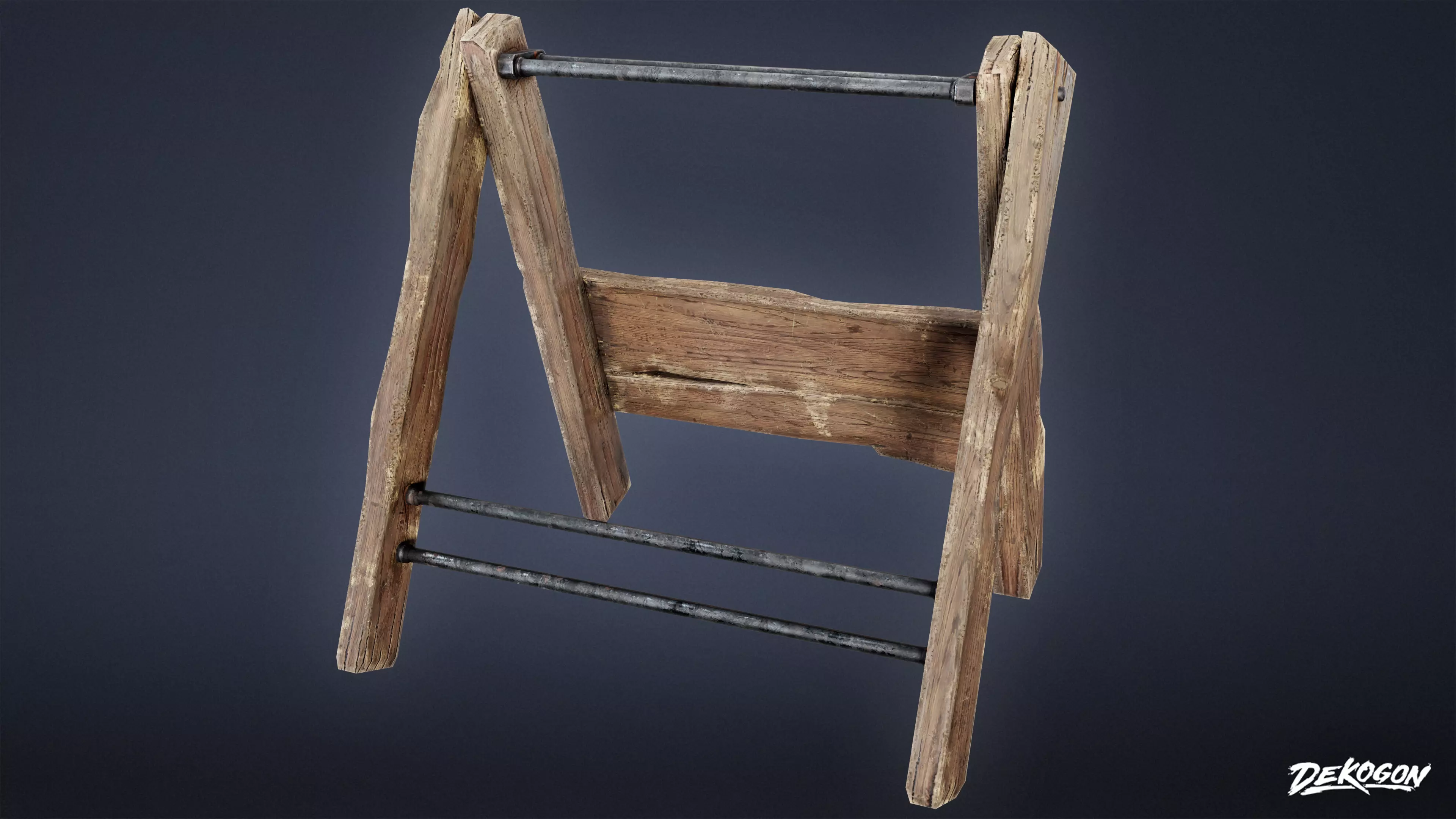 MEDIEVAL - Tool Rack 01 - LOW POLY Low-poly 3D model_0