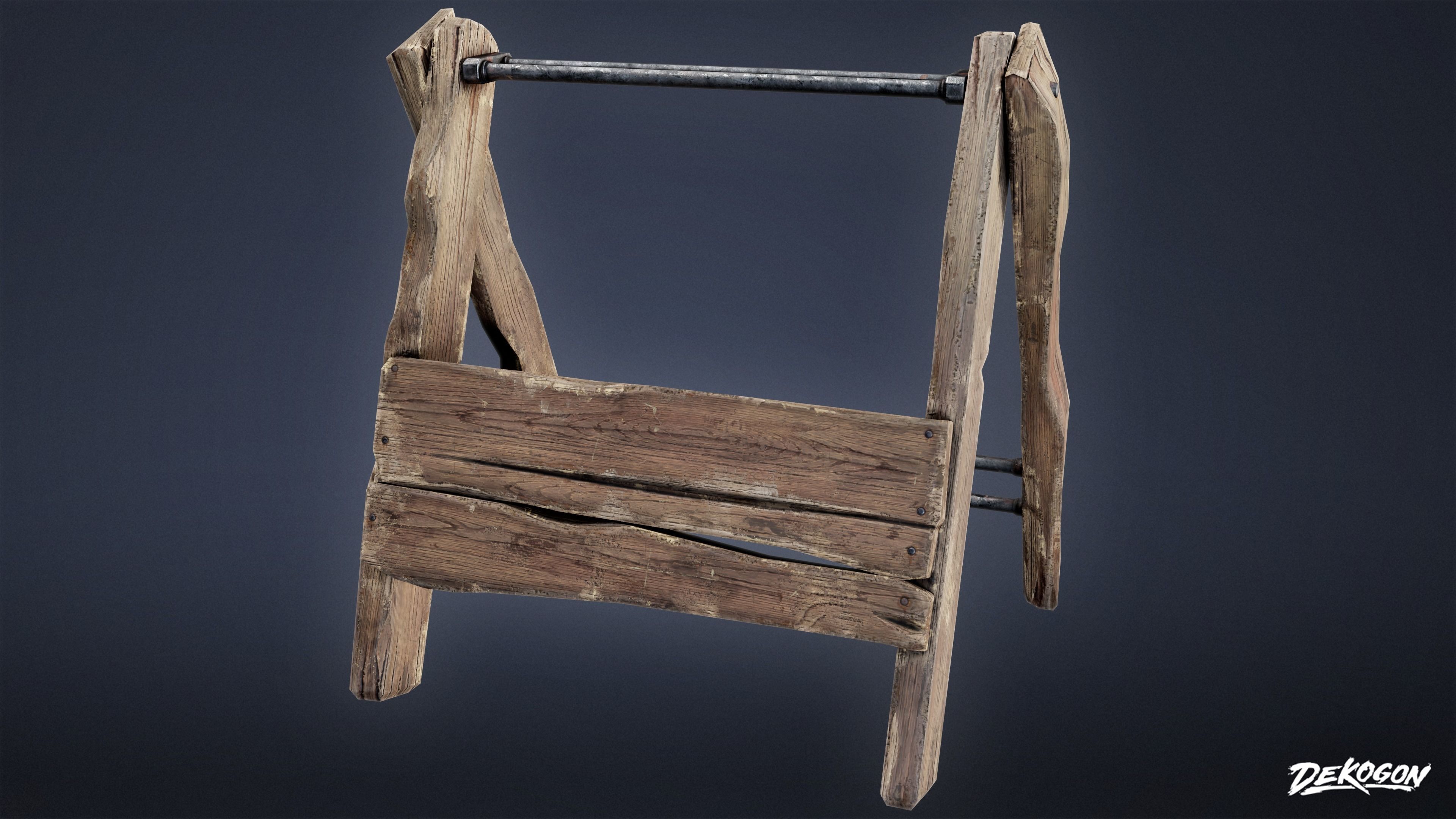 MEDIEVAL - Tool Rack 01 - LOW POLY Low-poly 3D model_3