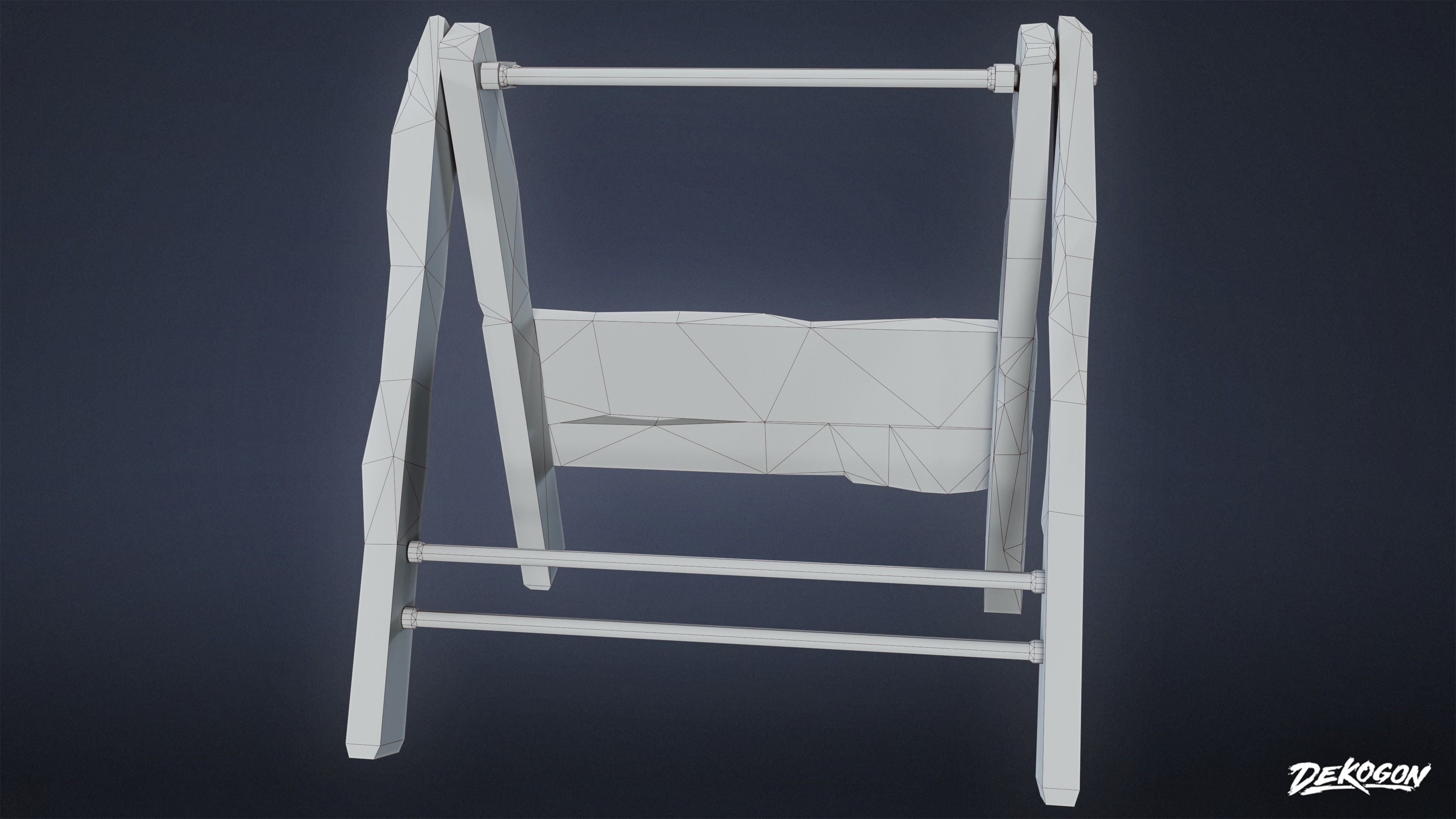 MEDIEVAL - Tool Rack 01 - LOW POLY Low-poly 3D model_9