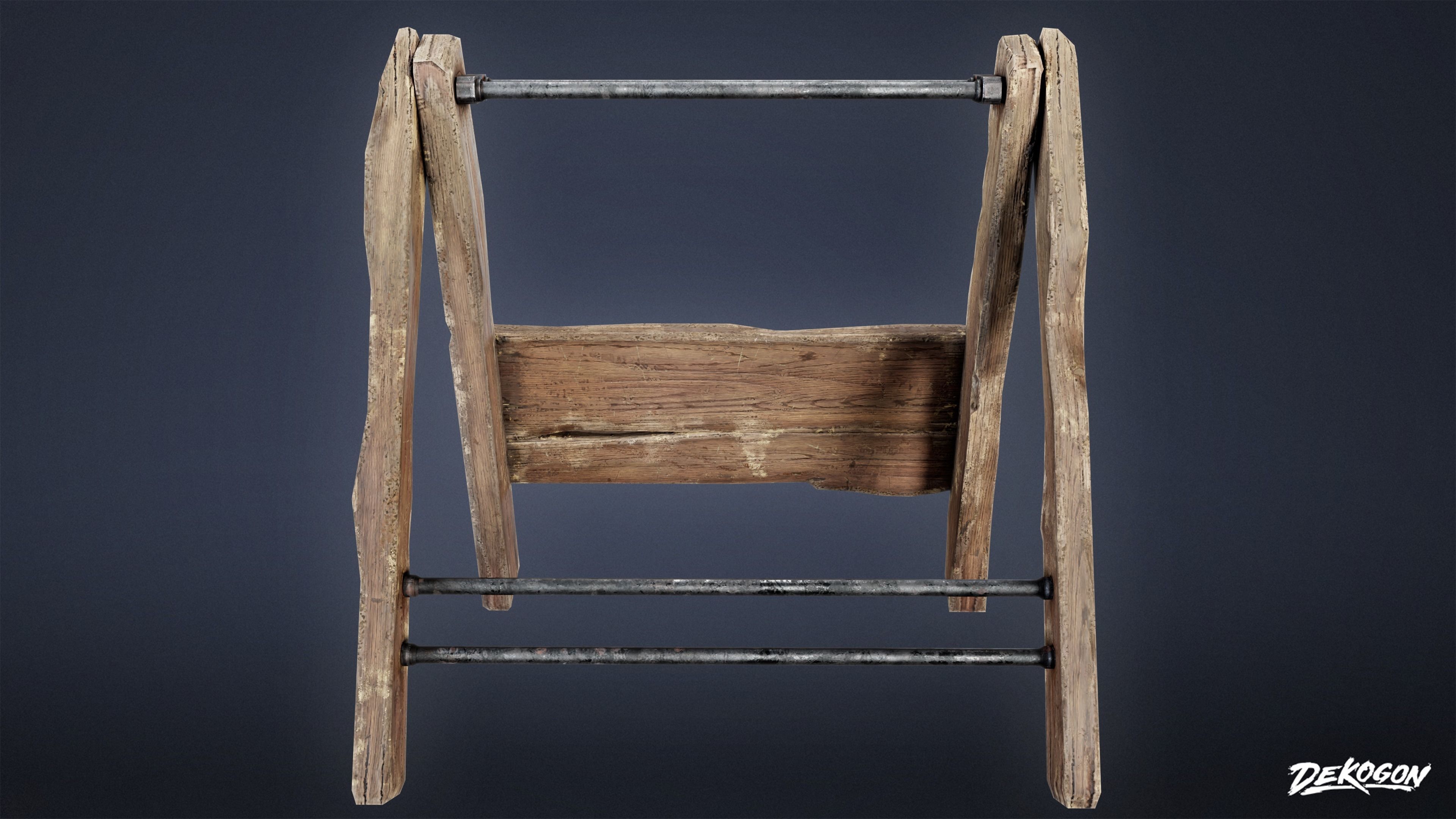 MEDIEVAL - Tool Rack 01 - LOW POLY Low-poly 3D model_1