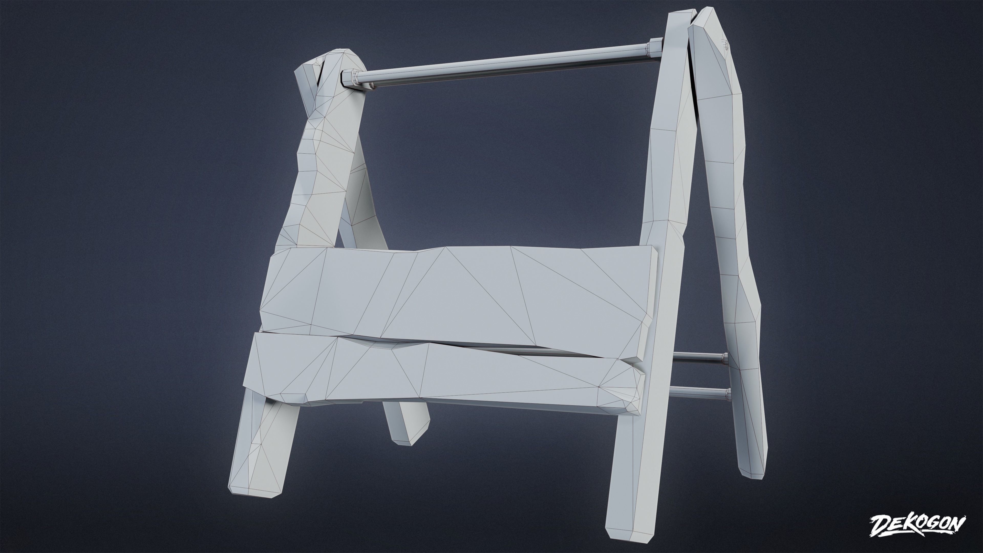 MEDIEVAL - Tool Rack 01 - LOW POLY Low-poly 3D model_7