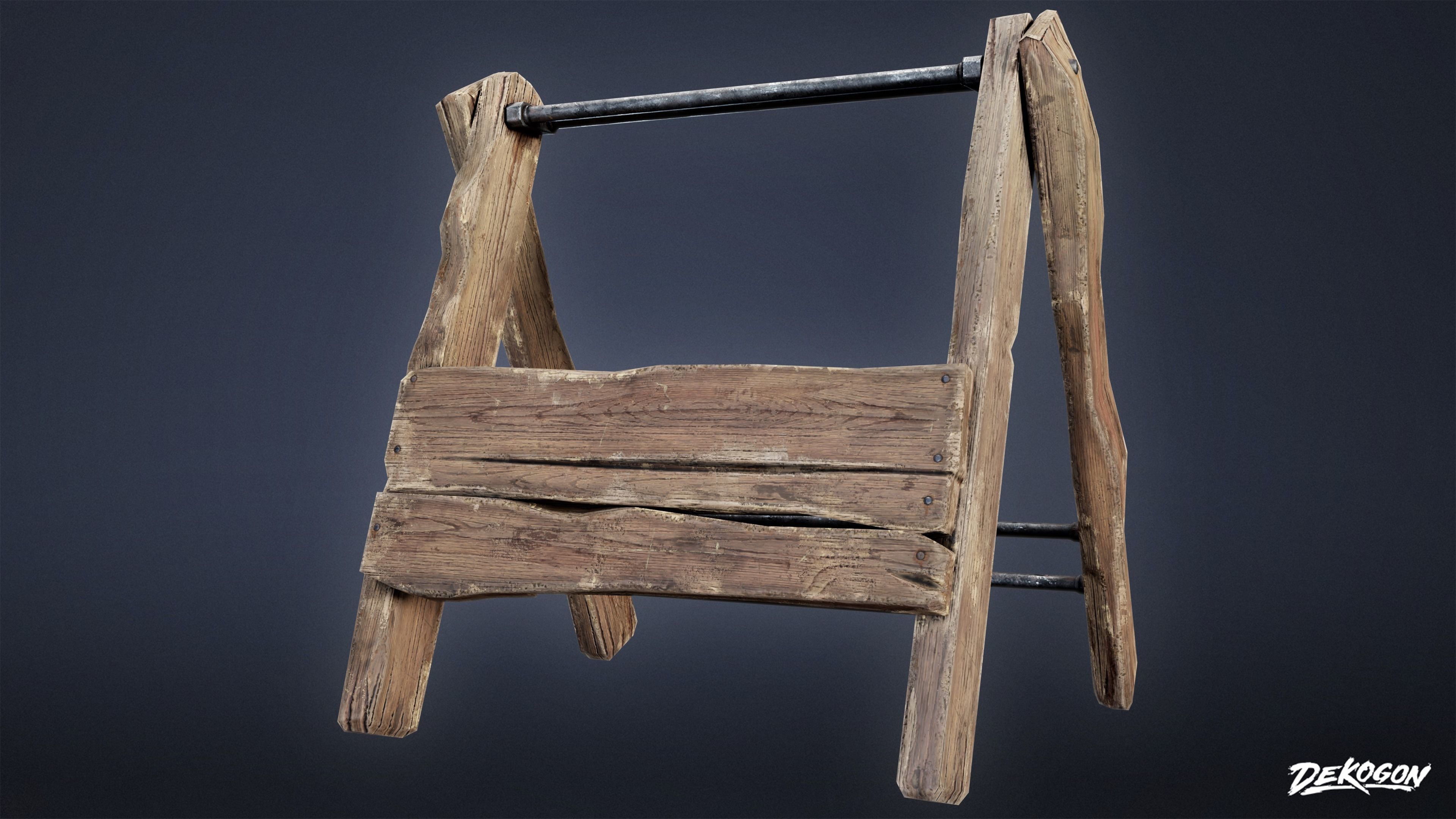 MEDIEVAL - Tool Rack 01 - LOW POLY Low-poly 3D model_6