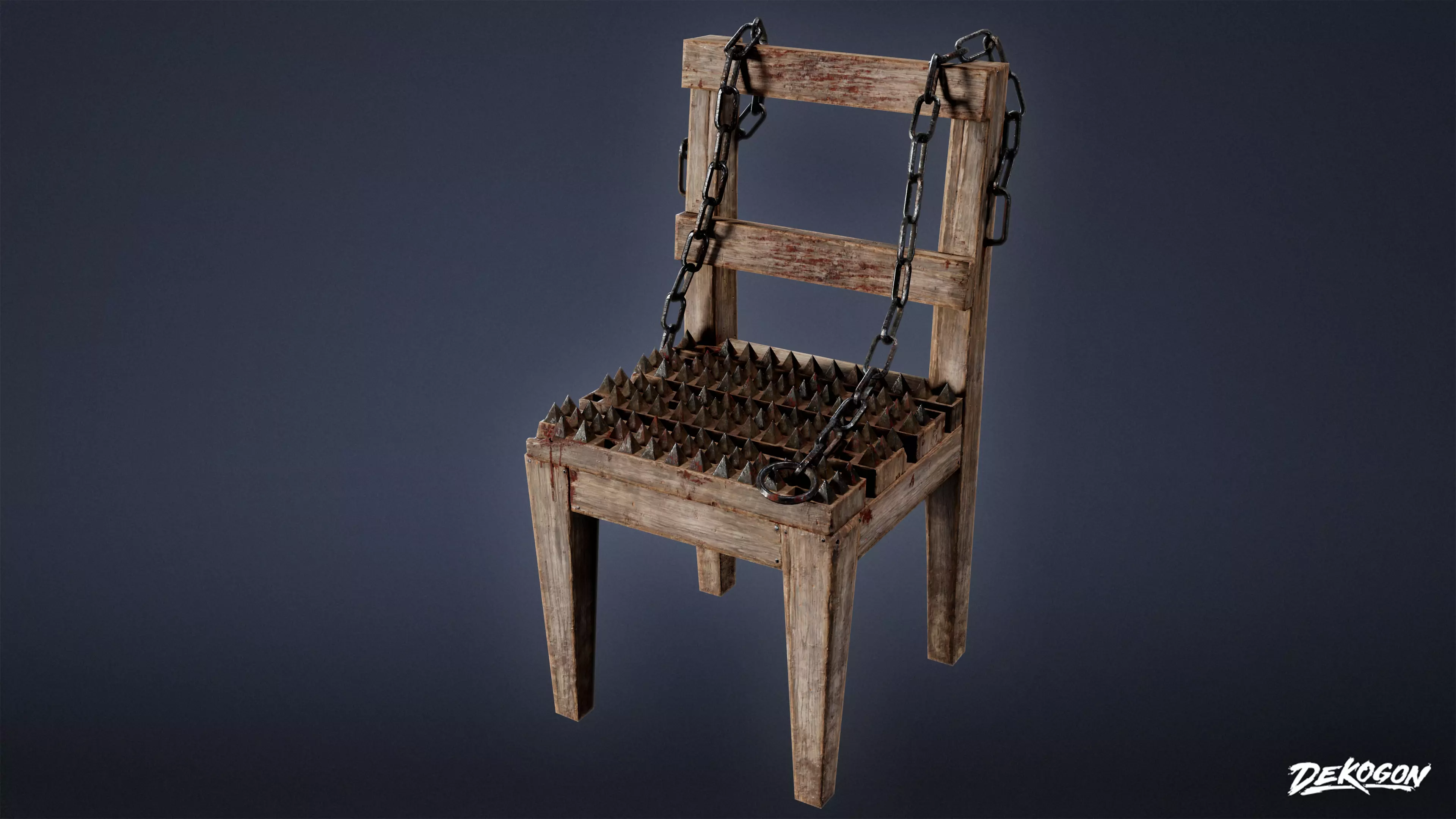MEDIEVAL - Torture Chair 01 - LOW POLY Low-poly 3D model_0