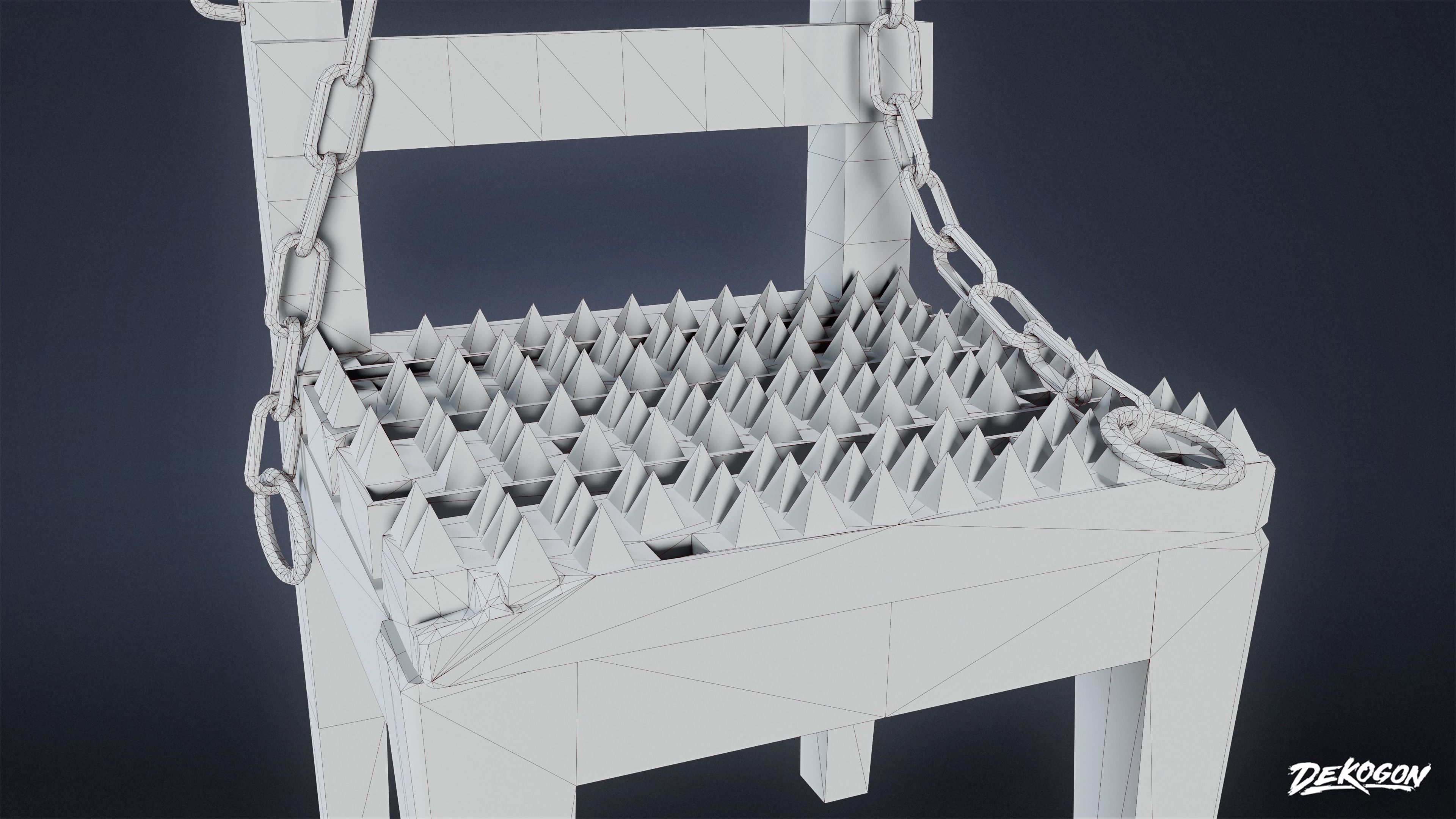 MEDIEVAL - Torture Chair 01 - LOW POLY Low-poly 3D model_7