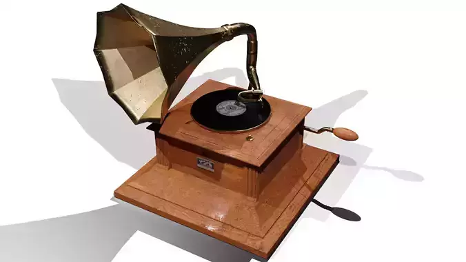 Victrola Vintage Phonograph Detailed 3D Model 3D model