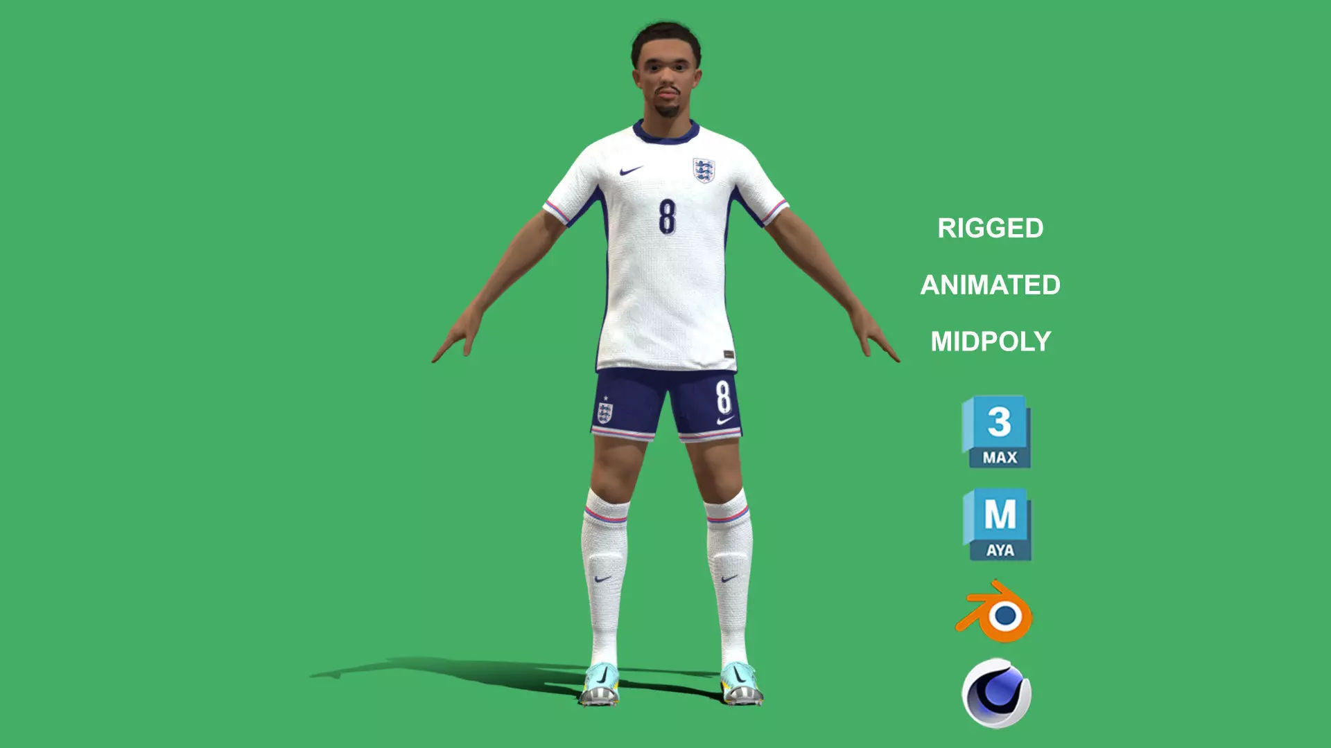 3D Rigged Trent Alexander-Arnold England Euro 2024 3D model