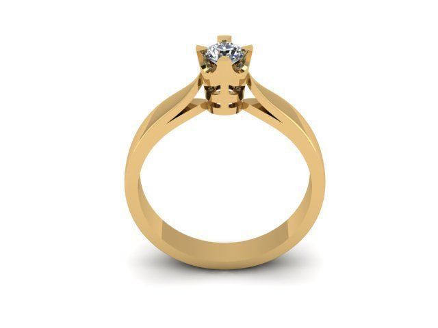 solitair ring 3D print model_3