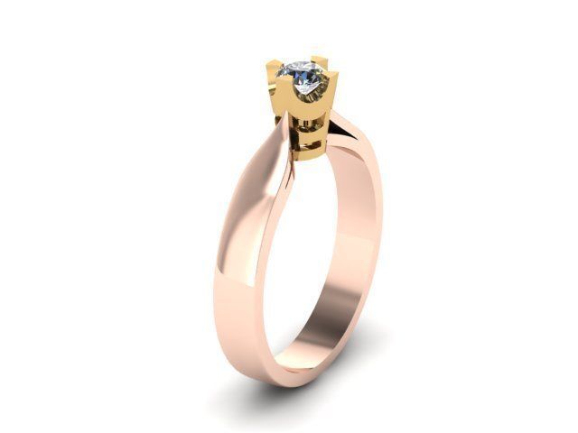 solitair ring 3D print model_8