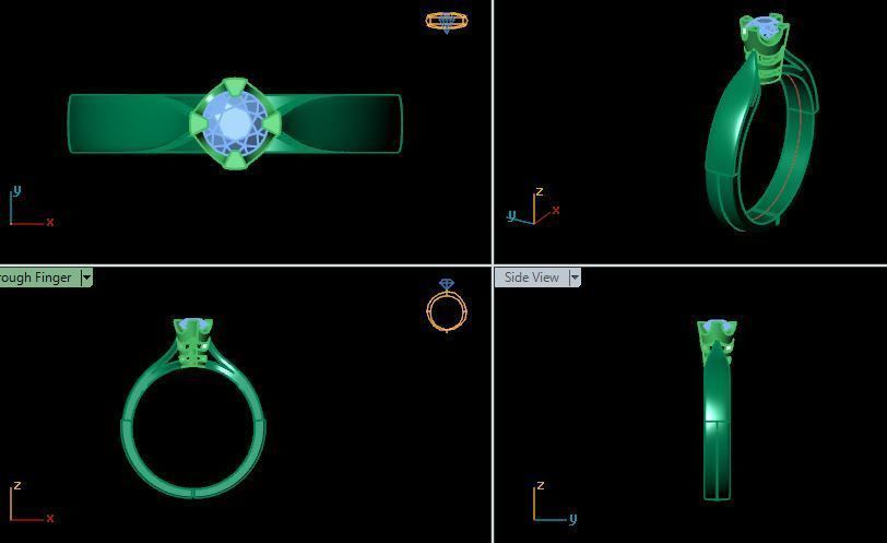 solitair ring 3D print model_13