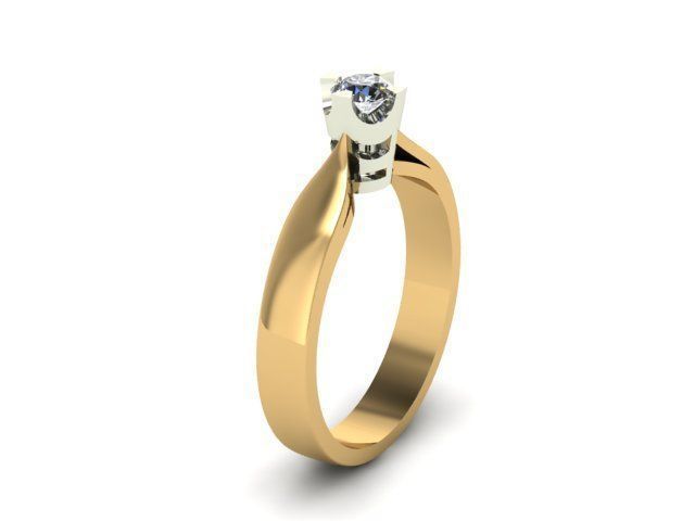 solitair ring 3D print model_6