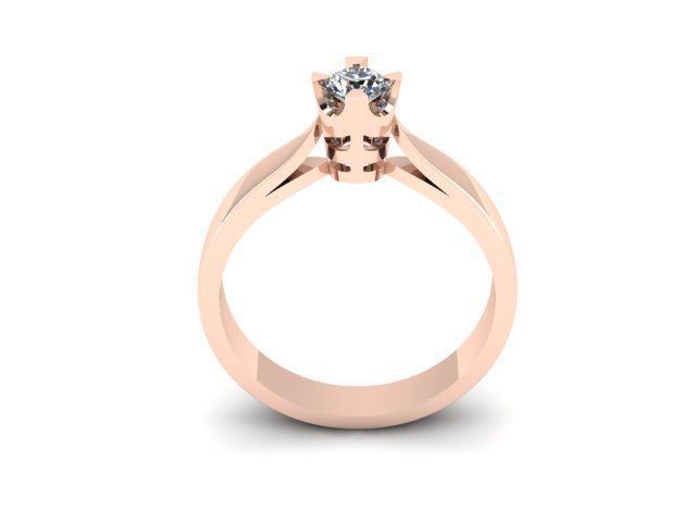 solitair ring 3D print model_5