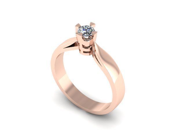 solitair ring 3D print model_2