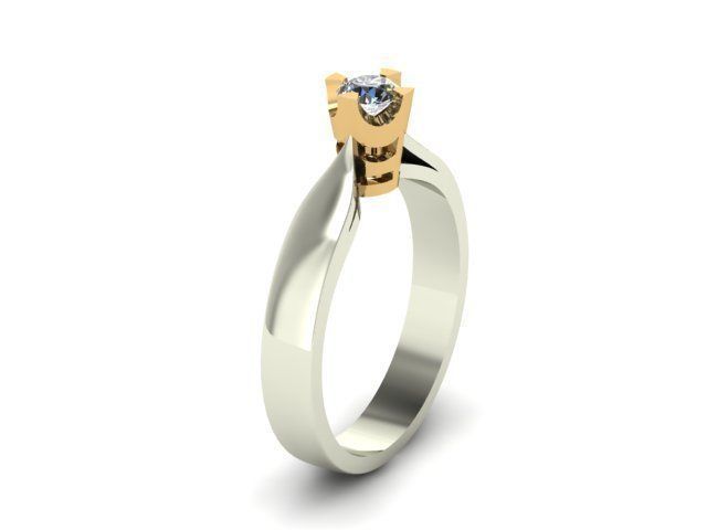 solitair ring 3D print model_7