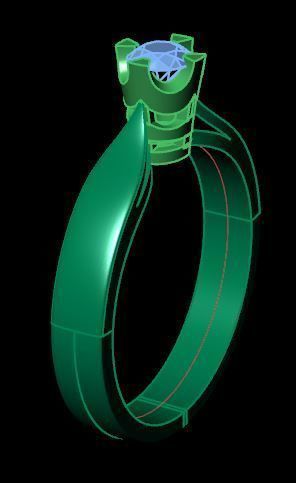 solitair ring 3D print model_9
