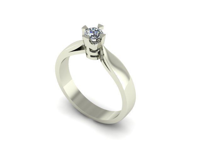 solitair ring 3D print model_1