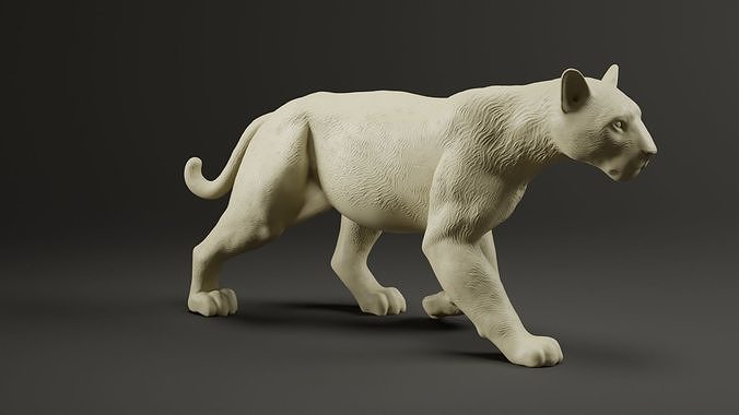 Walking Panther sculpture 3D print model