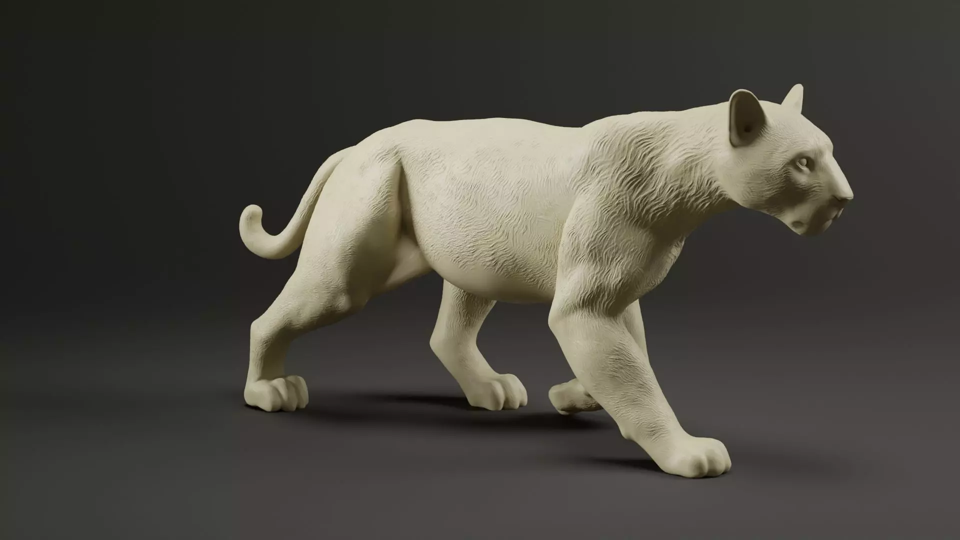 Walking Panther sculpture 3D print model