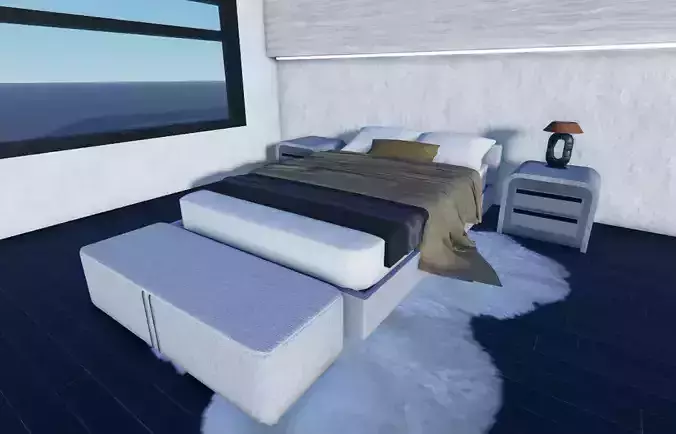 Modern Master Bed With Commodes