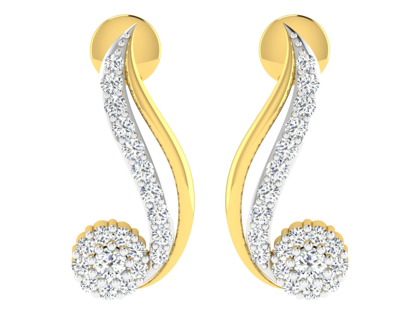 Diamond locket set for Women 3D print model_9