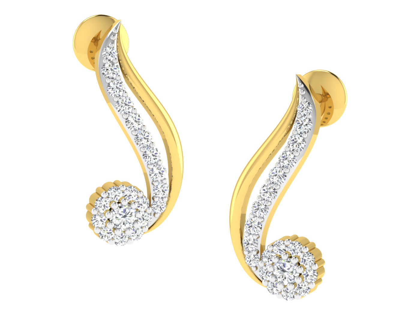 Diamond locket set for Women 3D print model_5