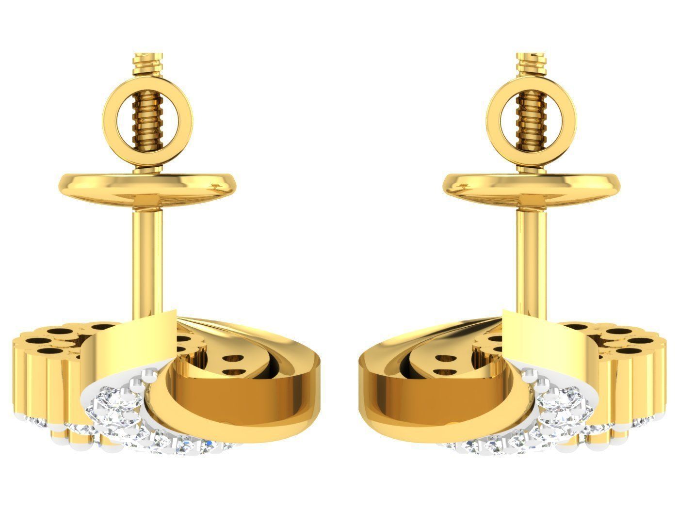 Diamond locket set for Women 3D print model_4