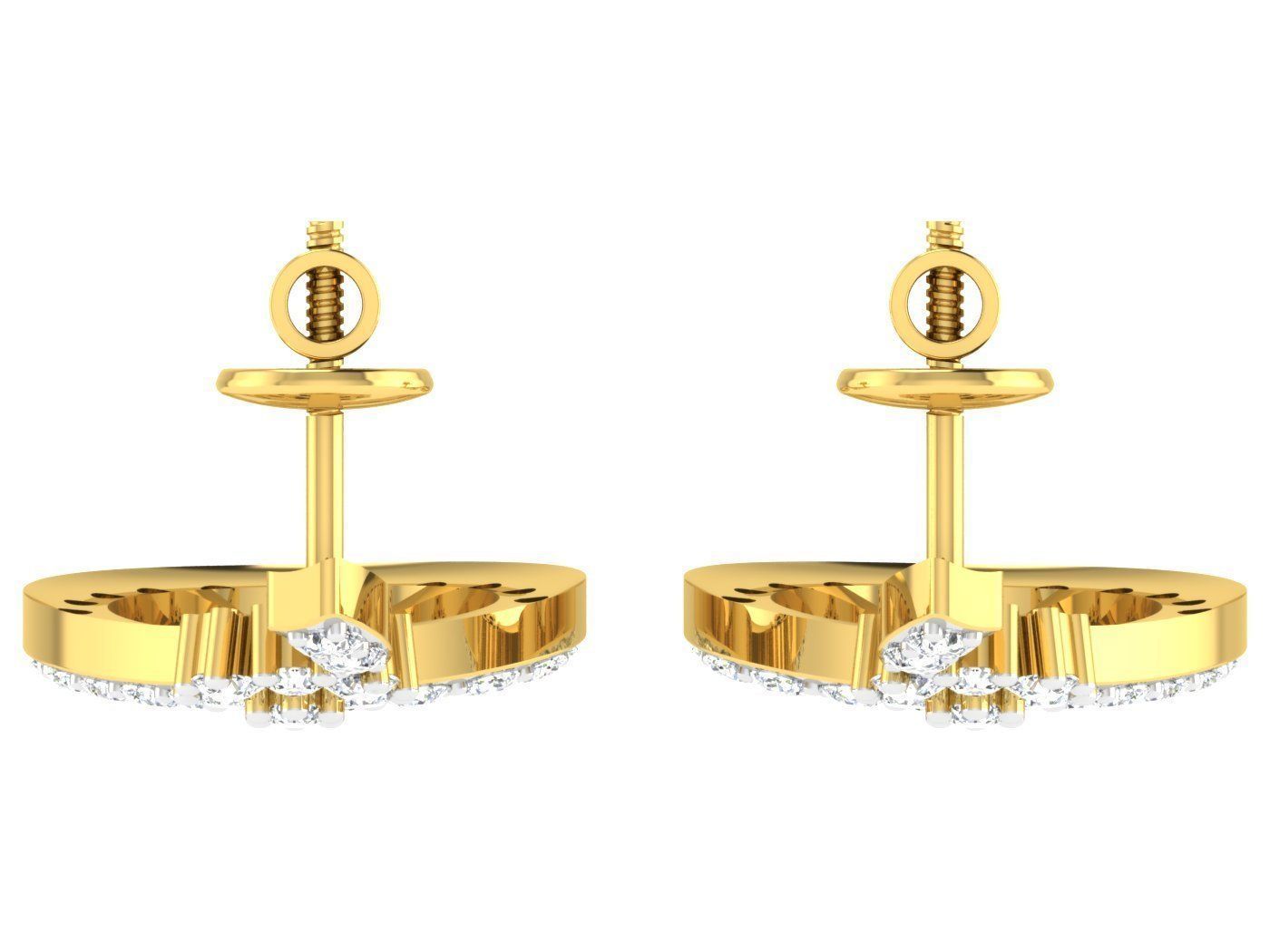 Diamond locket set for Women 3D print model_4