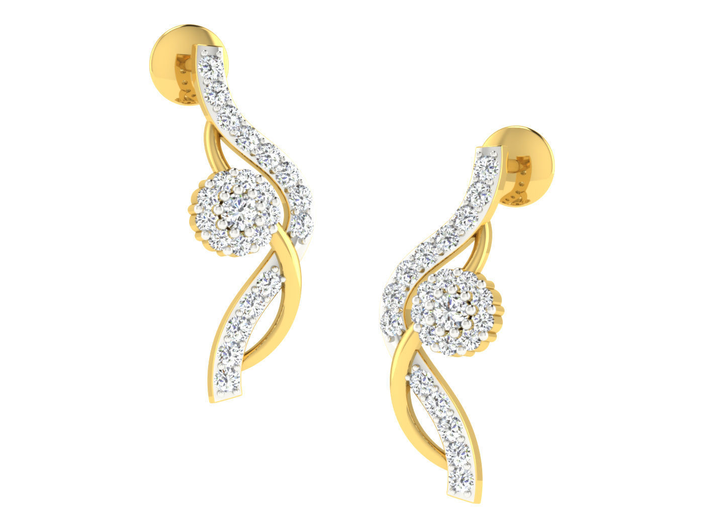 Diamond locket set for Women 3D print model_2