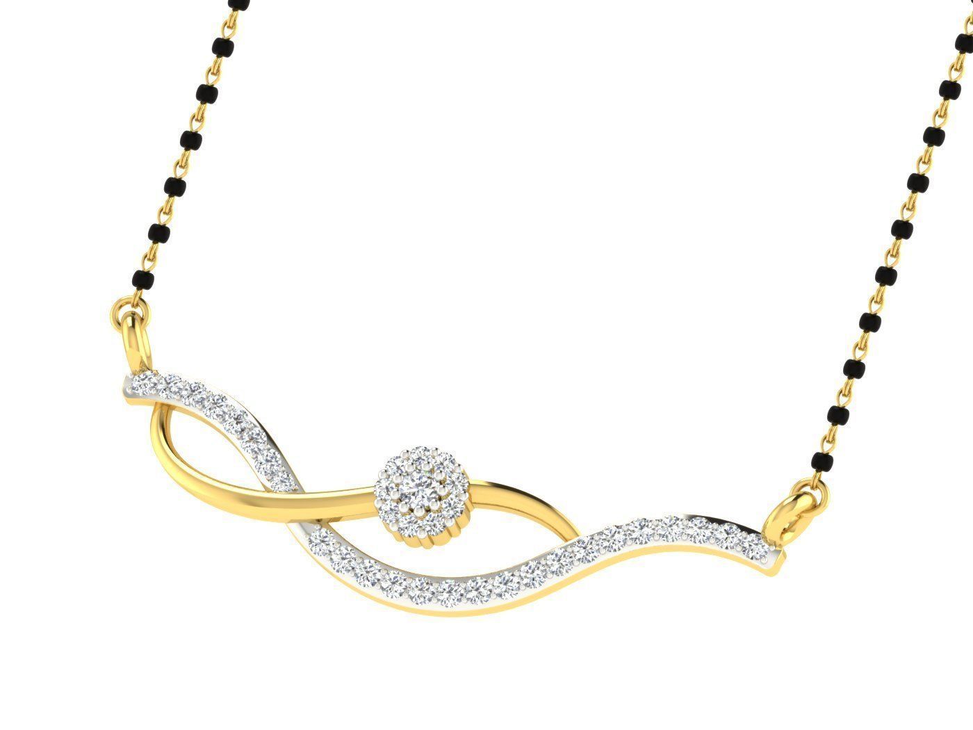 Diamond locket set for Women 3D print model_7