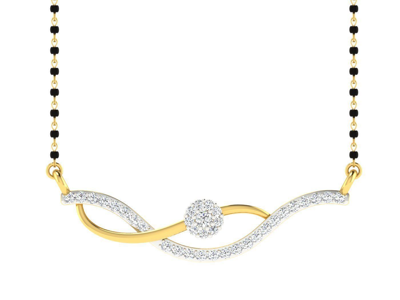 Diamond locket set for Women 3D print model_8