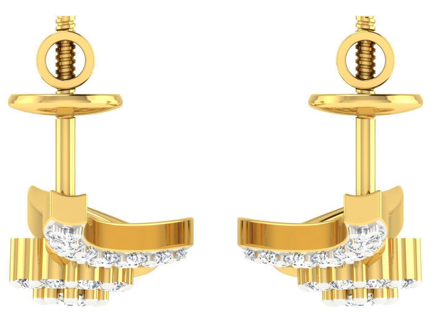 Diamond locket set for Women 3D print model_4