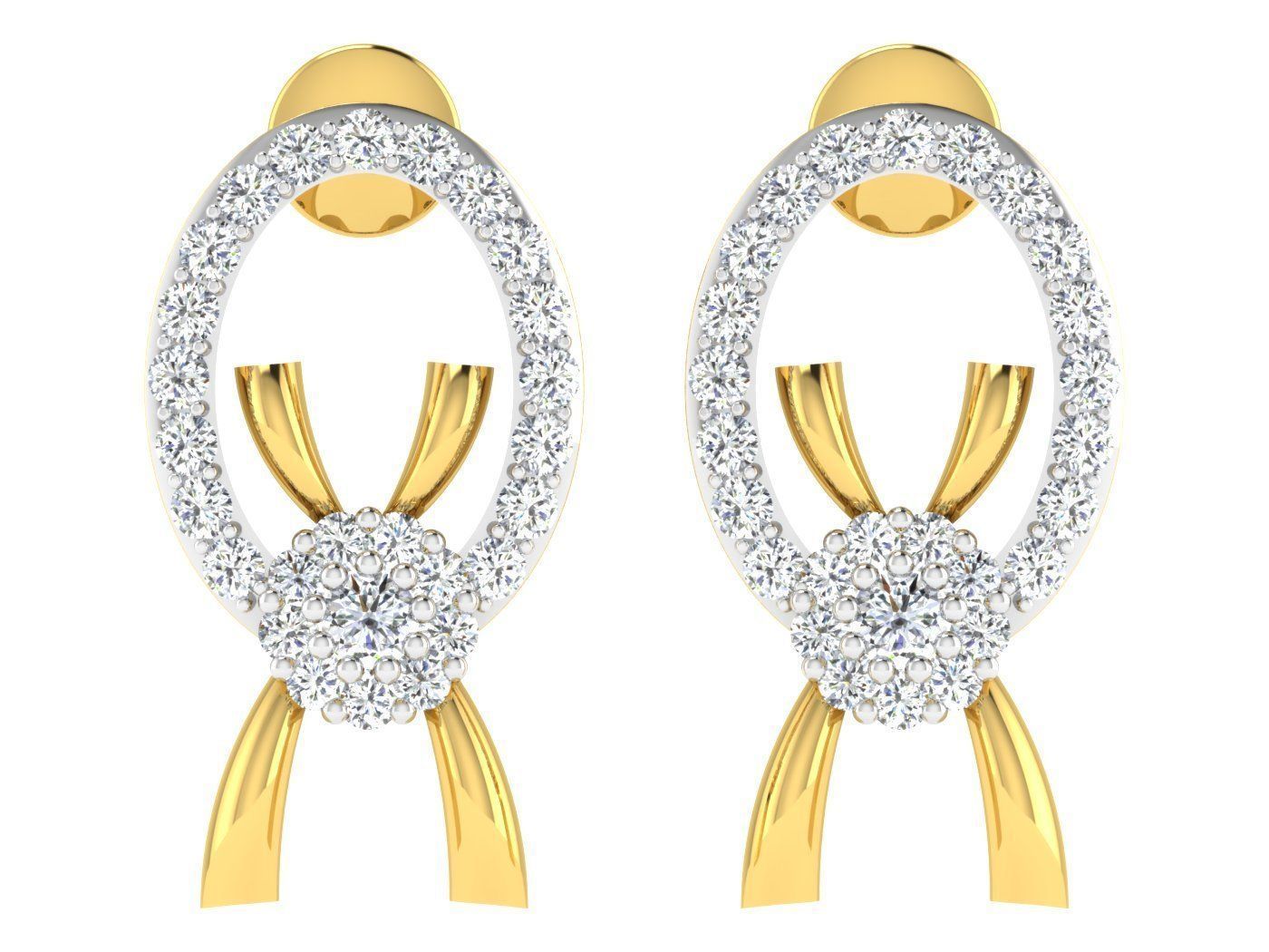 Diamond locket set for Women 3D print model_3