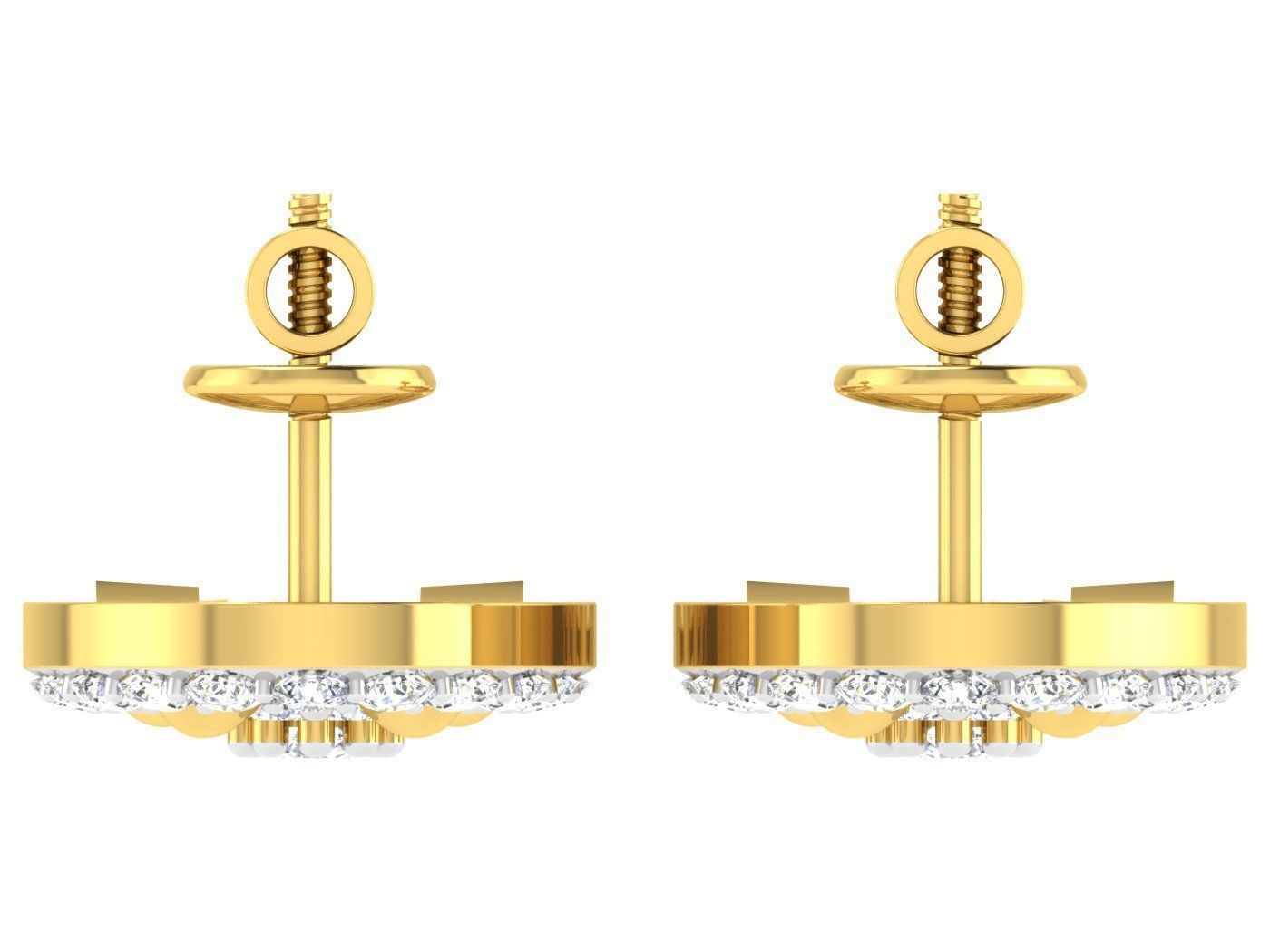 Diamond locket set for Women 3D print model_4