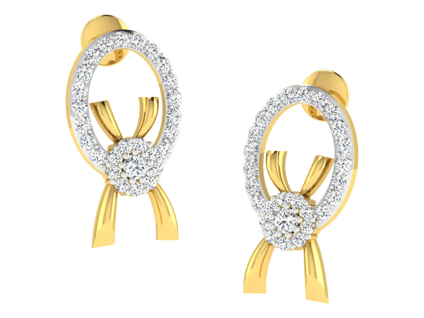 Diamond locket set for Women 3D print model_2