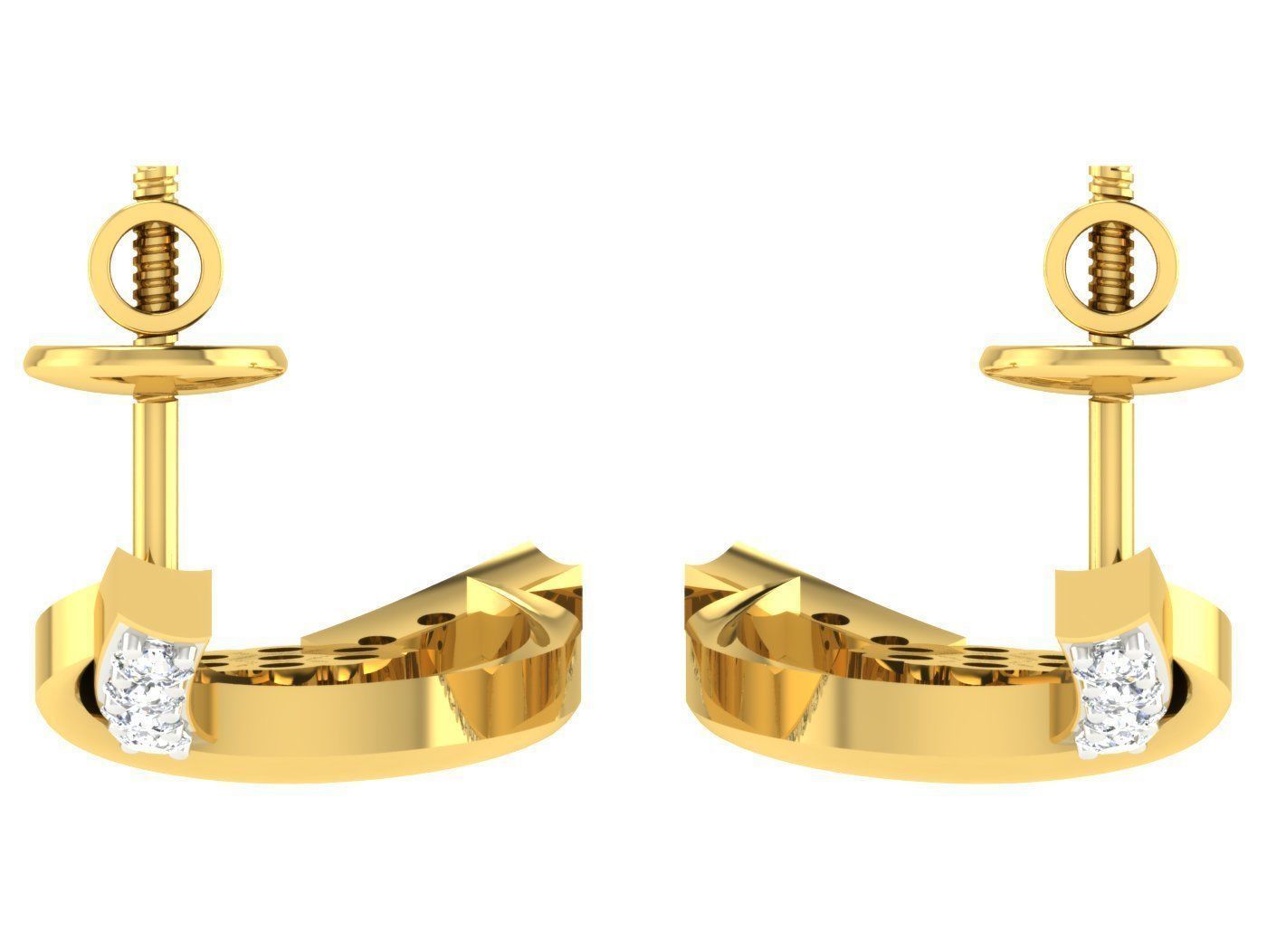 Diamond locket set for Women 3D print model_4