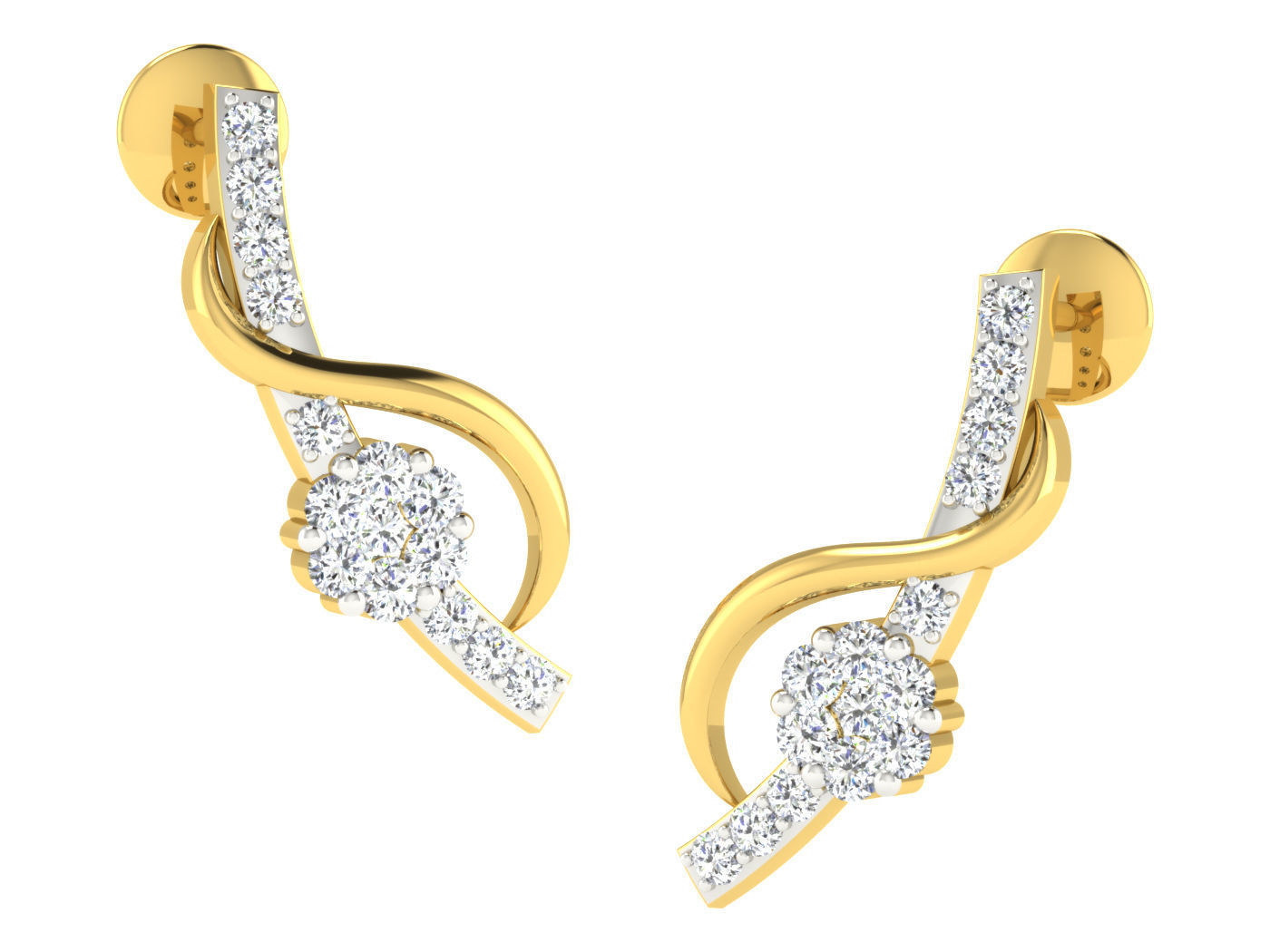 Diamond locket set for Women 3D print model_10