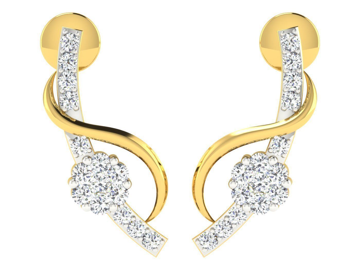 Diamond locket set for Women 3D print model_9