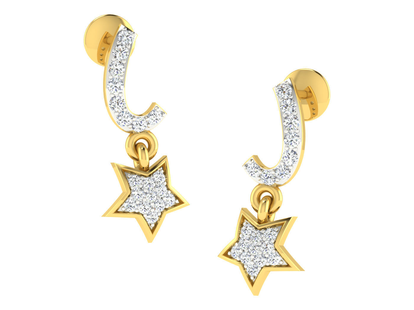 Diamond locket set for Women 3D print model_9