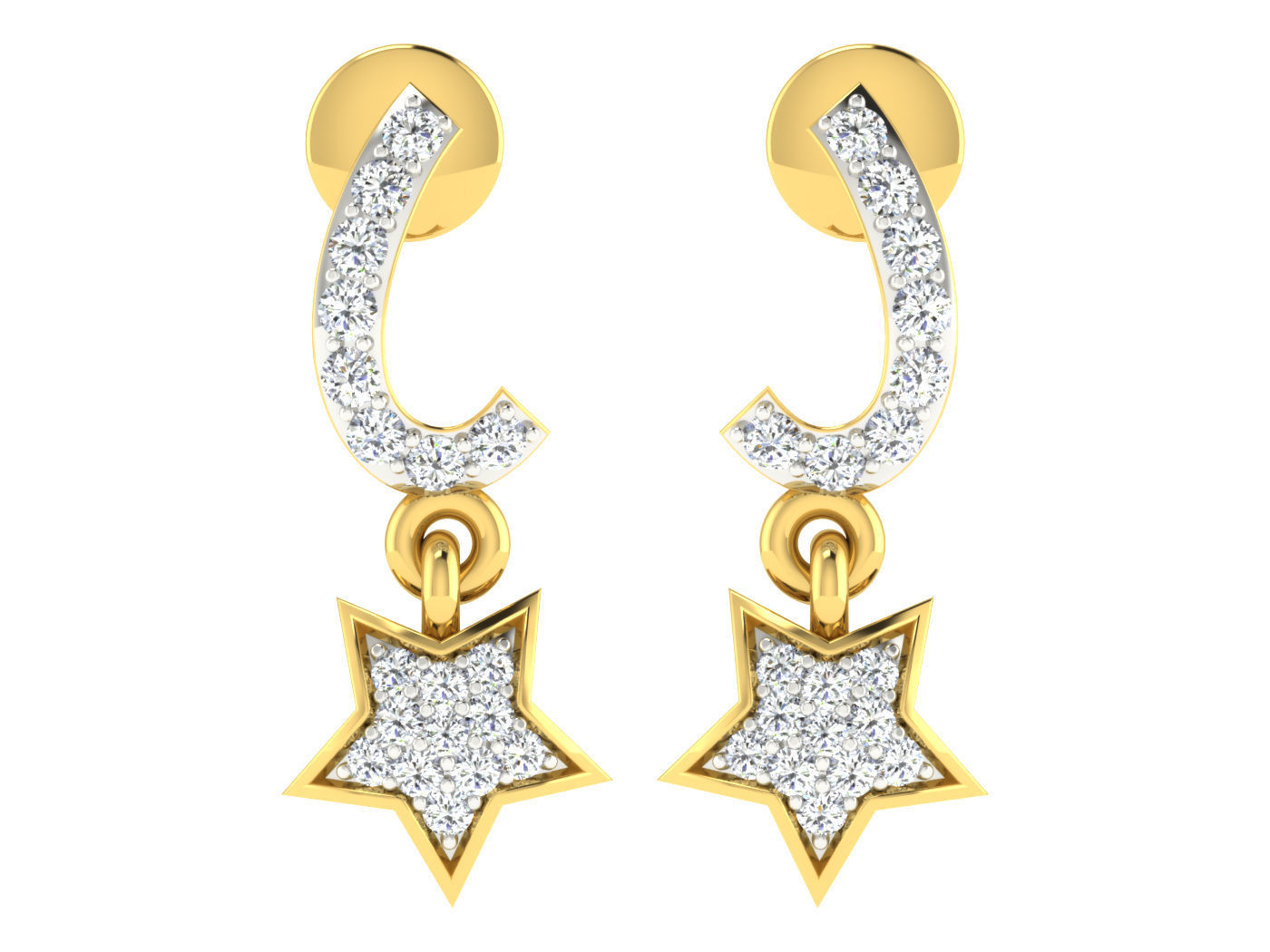 Diamond locket set for Women 3D print model_10